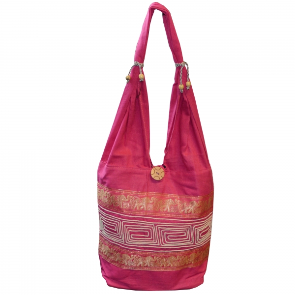 flevado Damen/Teenager Schultertasche Strandtasche Elefantenmuster Indi Style Pink